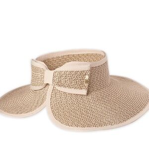 Kooringal Elegant Tan Sun Visor with Bow Size 57CM